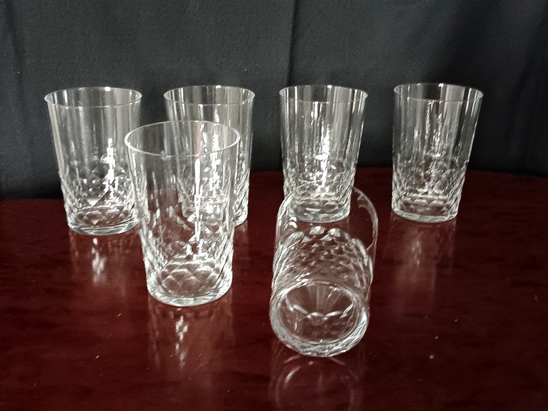 Baccarat 6 Glasses Chauny Palerme Scale Model Goblets Mug For Beer, Cocktail, Whiskey Or Orangeade-photo-2