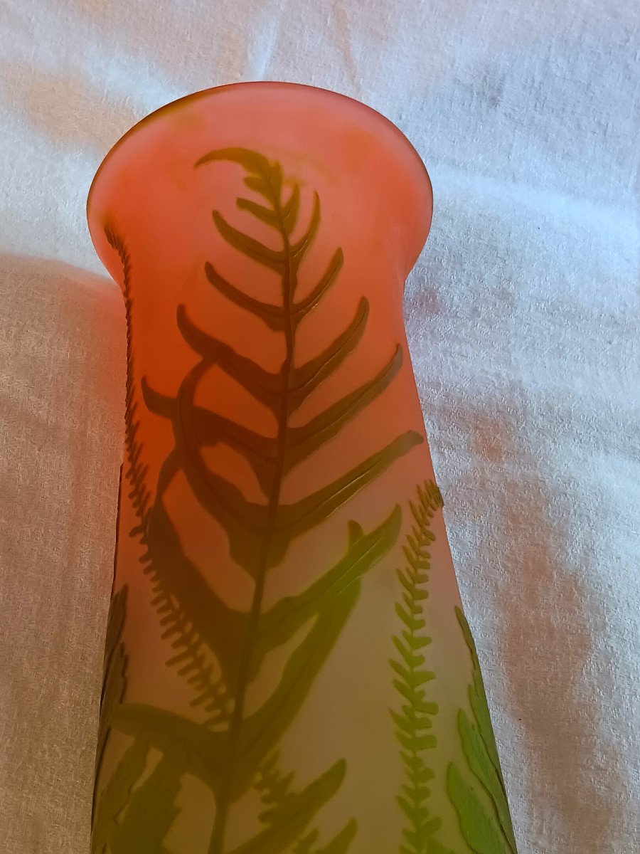 Art Nouveau Gallé Vase With Ferns-photo-7