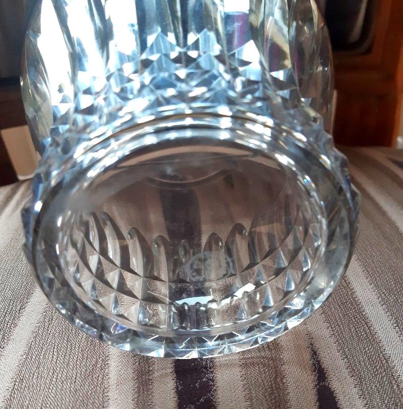Baccarat Vase En Cristal Taillé Décor Moderniste Géométrique En Pointes De Diamants Art Déco 1930-photo-3