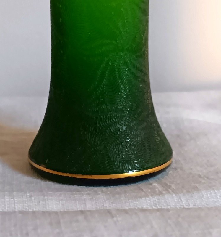 Saint Louis Miniature Vase Model Nelly Empire With Art Nouveau Gold Frieze Circa 1900-photo-3