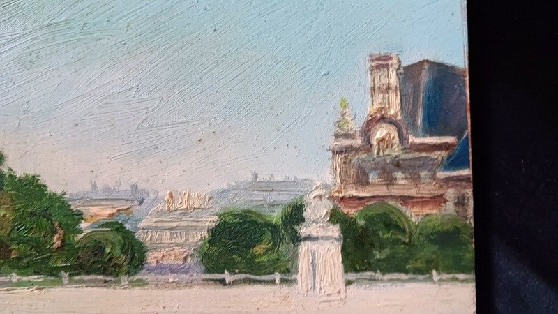 Two Beautiful Views Of Paris Oil On Panel The Carrousel And The Louvre The Sacré Coeur-photo-1