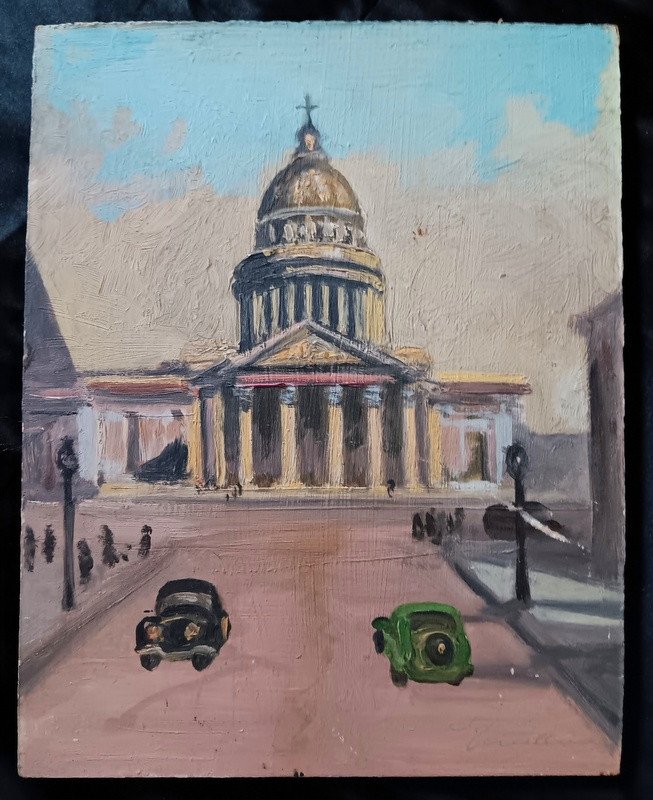 Deux Belles Vues De Paris Huiles Sur Panneau Tableau Peinture La Fontaine Médicis Jardin Du Luxembourg Et Le Panthéon -photo-3
