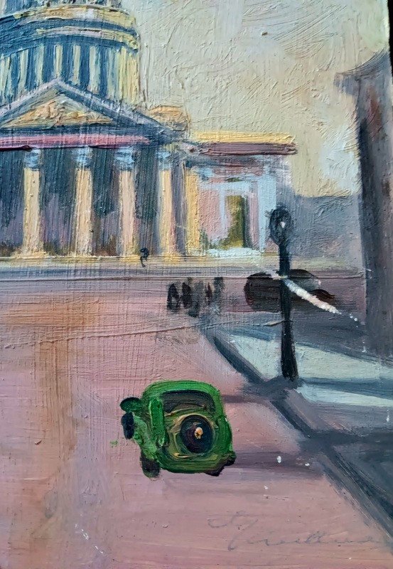 Deux Belles Vues De Paris Huiles Sur Panneau Tableau Peinture La Fontaine Médicis Jardin Du Luxembourg Et Le Panthéon -photo-6