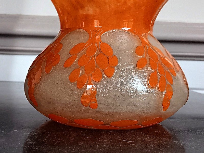 Charles Schneider (1881-1953) Vase French Glass Dattier Art Deco Period 1918 - 1920-photo-3