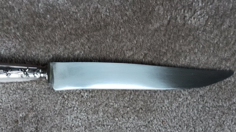 Couteau De Service à Découper Au Panier Fleuri En Argent Minerve Style Louis XVI-photo-1