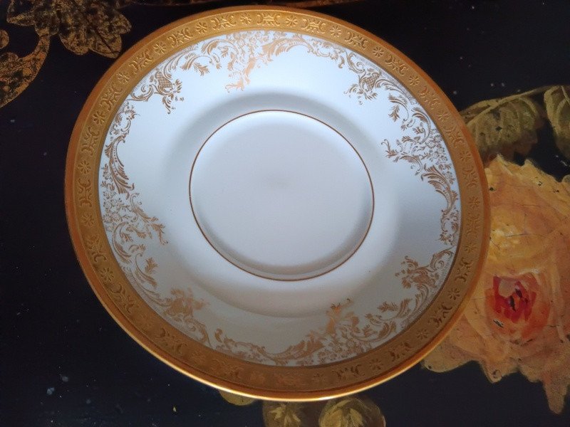 Haviland Diplomate Luxurious Coffee Service Of 12 Cups And Saucers In Limoges Porcelain-photo-3