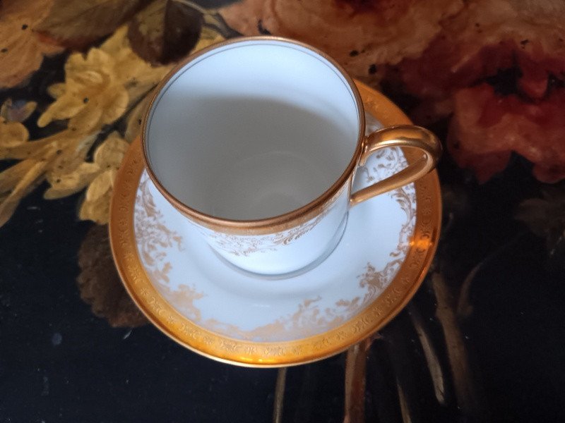 Haviland Diplomate Luxurious Coffee Service Of 12 Cups And Saucers In Limoges Porcelain-photo-1
