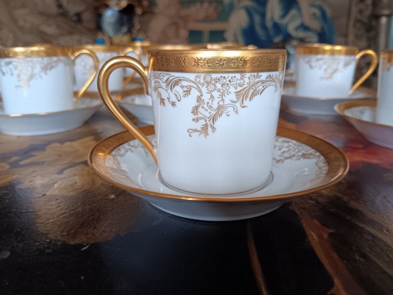 Haviland Diplomate Luxueux Service à Café De 12 Tasses Et Sous-tasses En Porcelaine De Limoges -photo-4