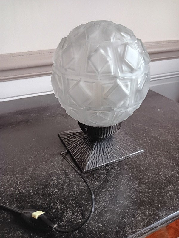 Superb Night Light Ball Lamp From The Art Deco Period Circa 1930-photo-4