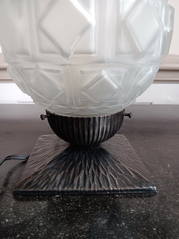 Superb Night Light Ball Lamp From The Art Deco Period Circa 1930-photo-4