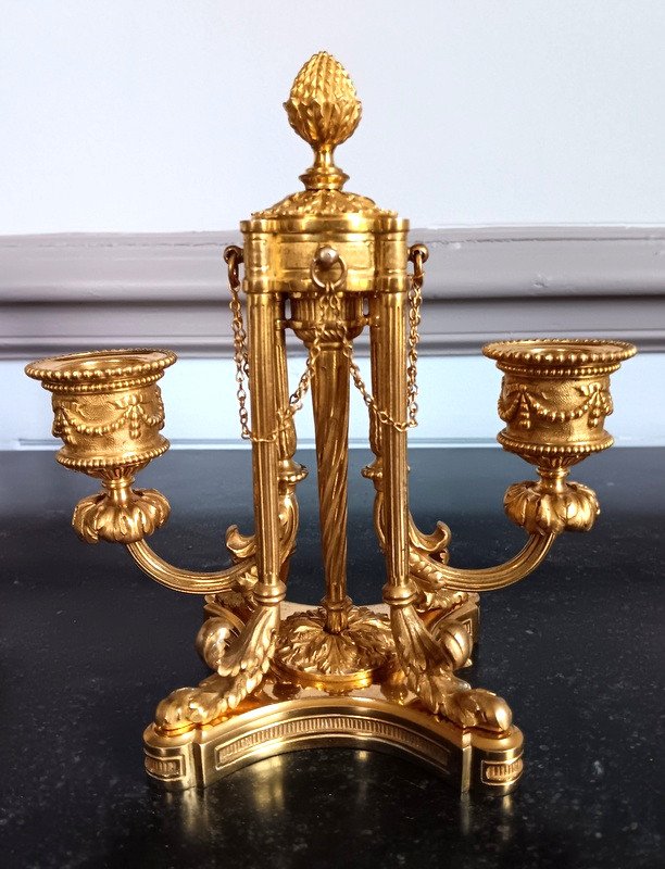 Boin And Henry  Boin Taburet Boin-taburet Lovely Pair Of Double  Arm Of Light In Gilded Bronze Candlesticks -photo-2