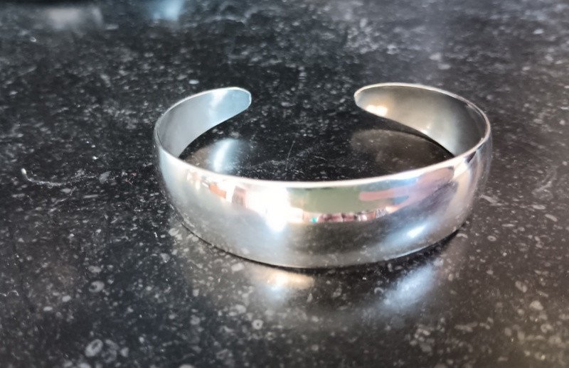 Lovely Bangle Bracelet In Sterling Silver-photo-1