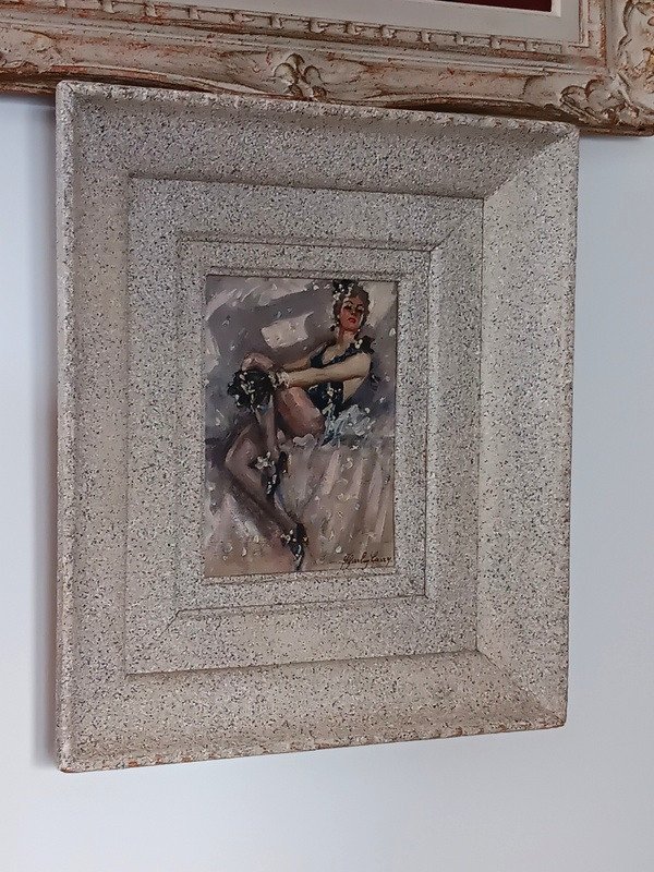 Charley Garry (1891-1973) Danseuse De Music-hall Jeune Femme Tableau Peinture Huile Sur Toile-photo-4