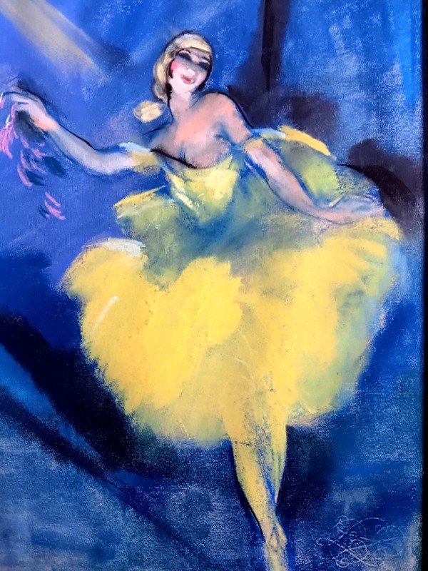 Charles Gir (1883-1941) Ravissant Pastel Danseuse En Tutu Ballerine Jeune Femme -photo-2