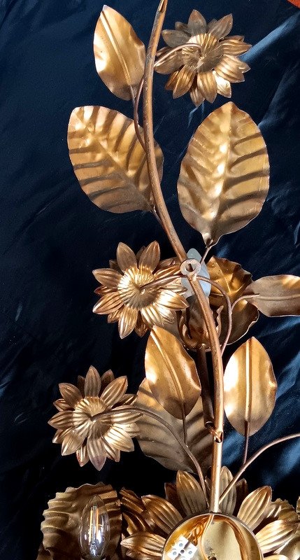 Spectacular Illuminating Wall Light Flower Lamp Hans Kogl Style Maison Charles Ou Jansen-photo-2