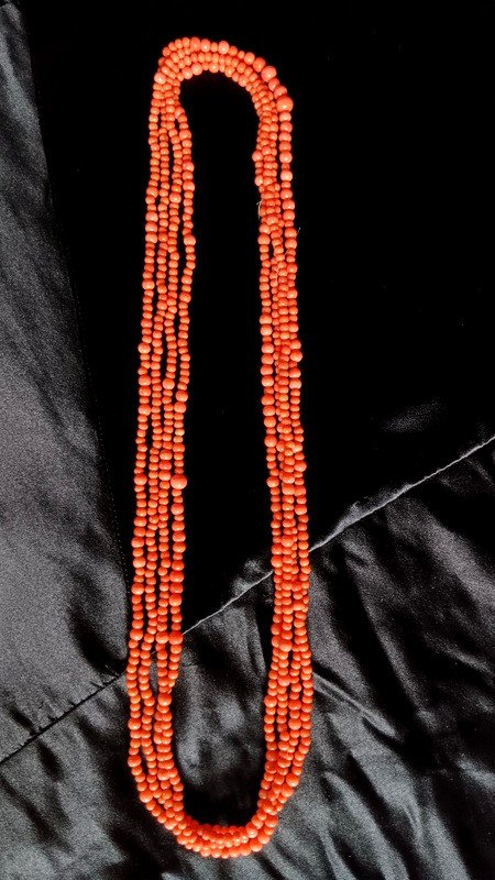 Very Long Old Long Necklace In Natural Coral Of 2.60 Meters-photo-1