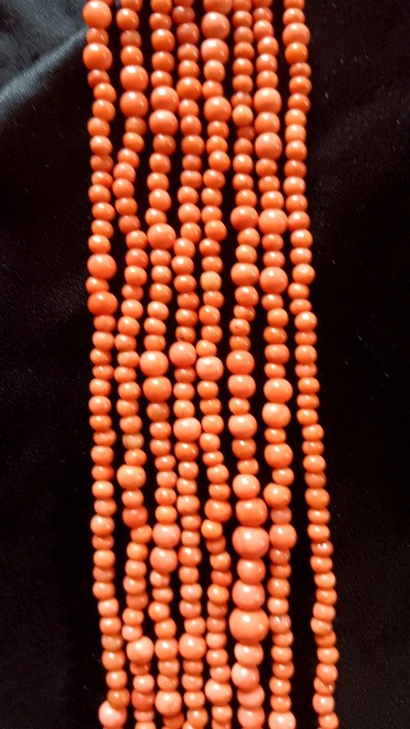 Very Long Old Long Necklace In Natural Coral Of 2.60 Meters-photo-5