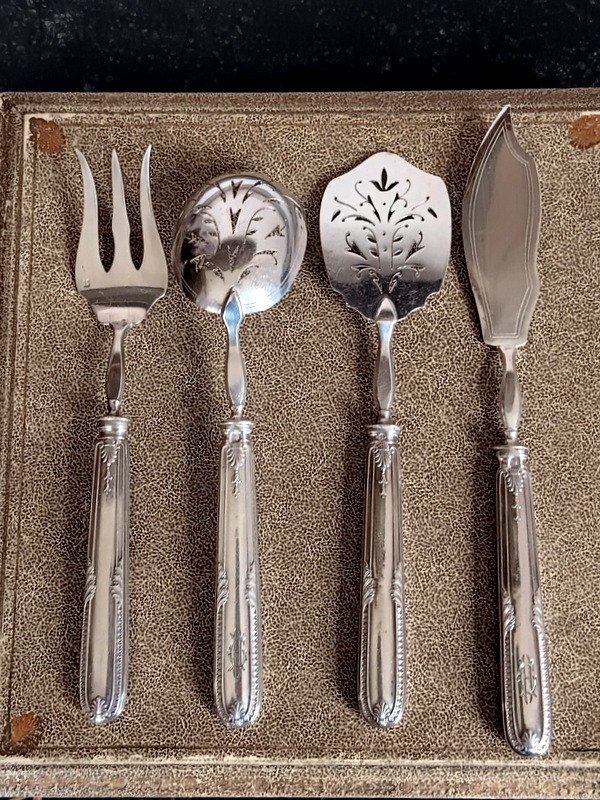 Emile Puiforcat Dessert Kit Hors d'Oeuvre Candy Service Mignardises In Silver Style Empire -photo-6