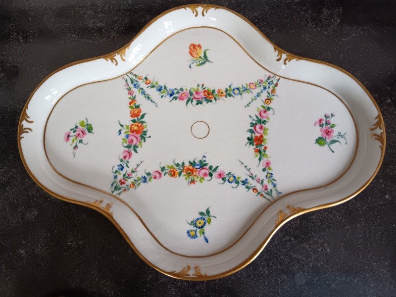 Lovely Paris Porcelain Service Toi Et Moi Decor Of Napoleon III Flower Garlands Style Louis XVI-photo-1