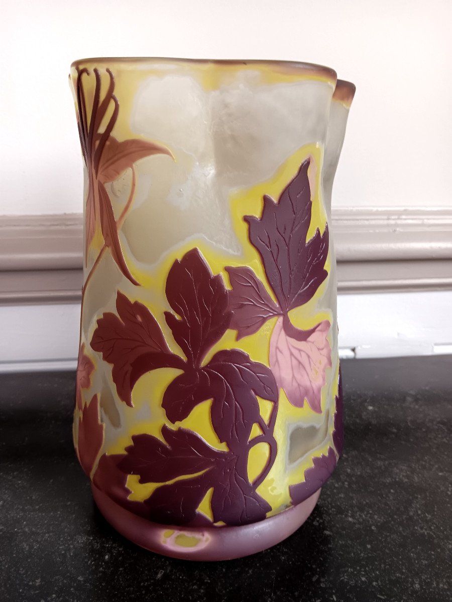  Vase Gallé Aux Ancolies Art Nouveau-photo-3