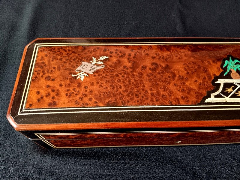 Glove Box Jewelry Box Napoleon III Marquetry-photo-3