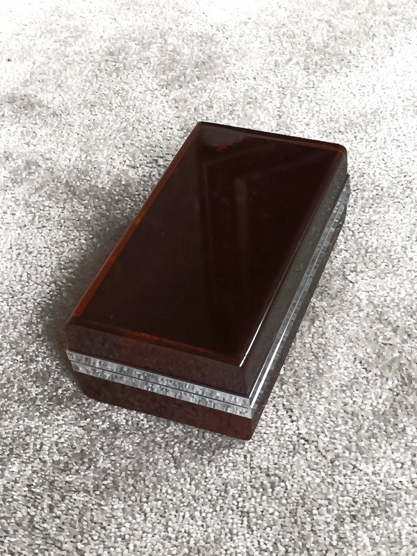 Rare Modernist Box Case In Plexiglass Plexiglass Plexi Altuglas And Chromed Metal-photo-2