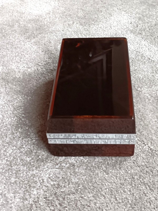 Rare Modernist Box Case In Plexiglass Plexiglass Plexi Altuglas And Chromed Metal-photo-3