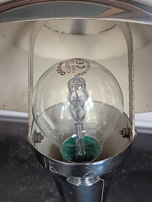 Charming Modernist Table Or Desk Lamp In Nickel-plated Metal Art Deco Period Circa 1930-photo-2