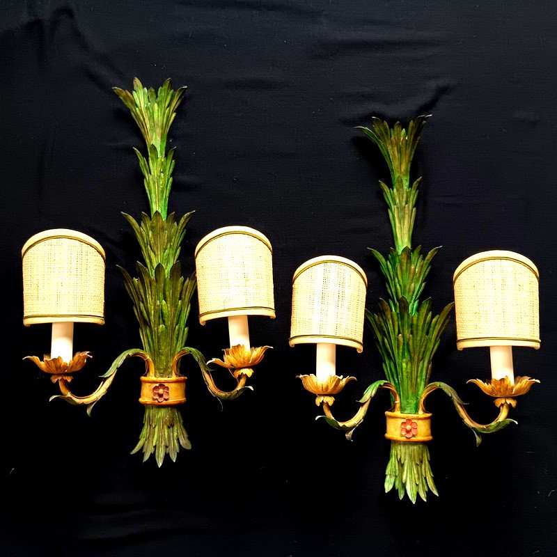 Splendid Pair Of Dlg Reed Sconces From Maison Charles Maison Jansen