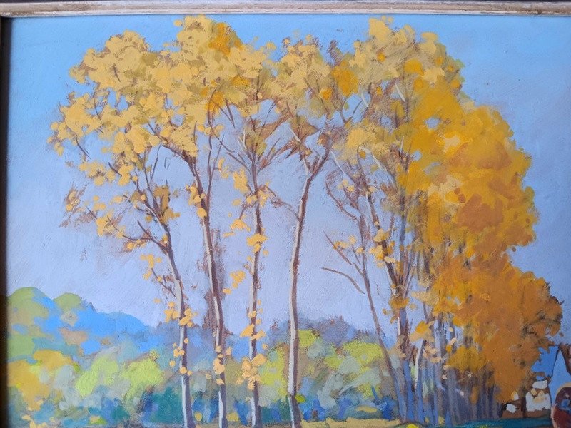 René Péan (1875-1955) Gouache Une Route à Chinon (2)-photo-4