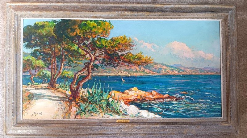 Maurice Barle (1903-1961) The Gulf Of Saint-tropez In The Mediterranean Sea Painting Saint T-photo-2
