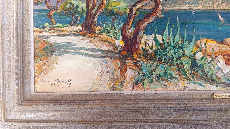 Maurice Barle (1903-1961) The Gulf Of Saint-tropez In The Mediterranean Sea Painting Saint T-photo-4