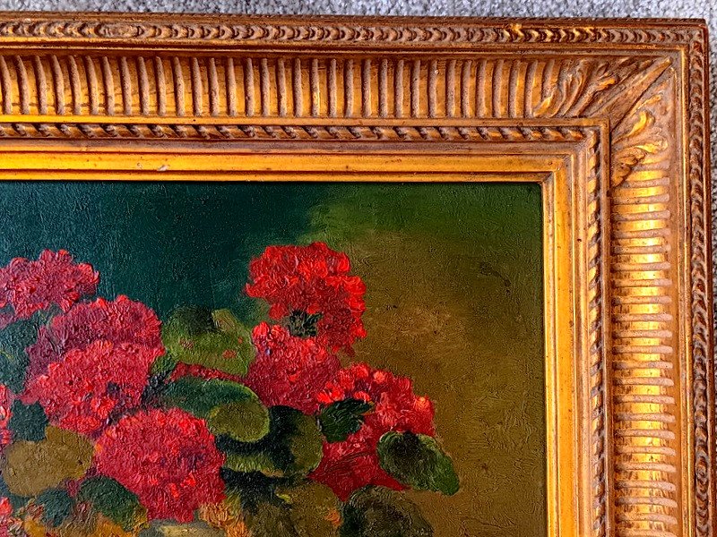 Henry Jacques Delpy (1877-1957) Bouquet De Fleurs Capucines Rouges -photo-4