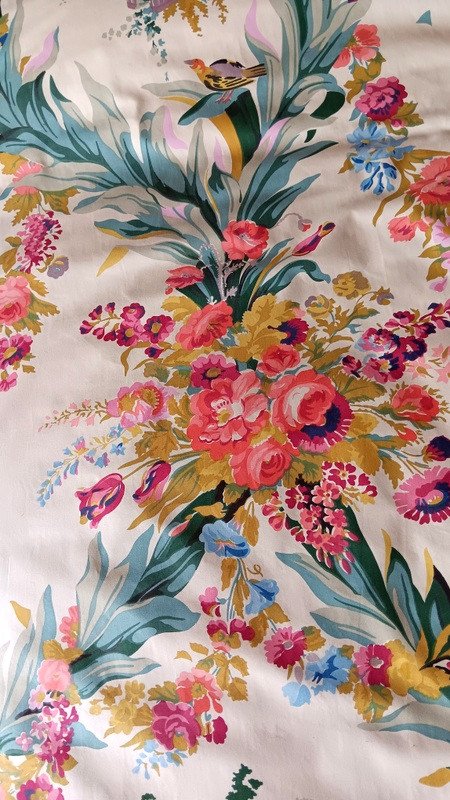 Yardage Coupon Of Percale Fabric Of The Queen At The Château De Fontainebleau-photo-2