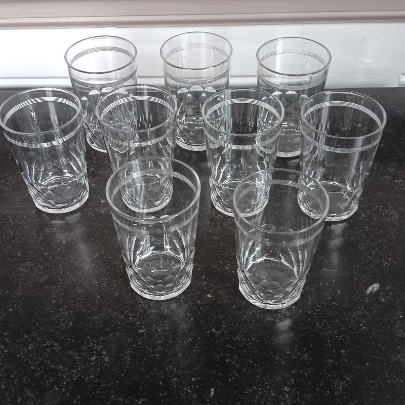 Baccarat 9 Verres à Champagne Gobelets Chauny écailles Et Filets En Cristal Taillé-photo-1