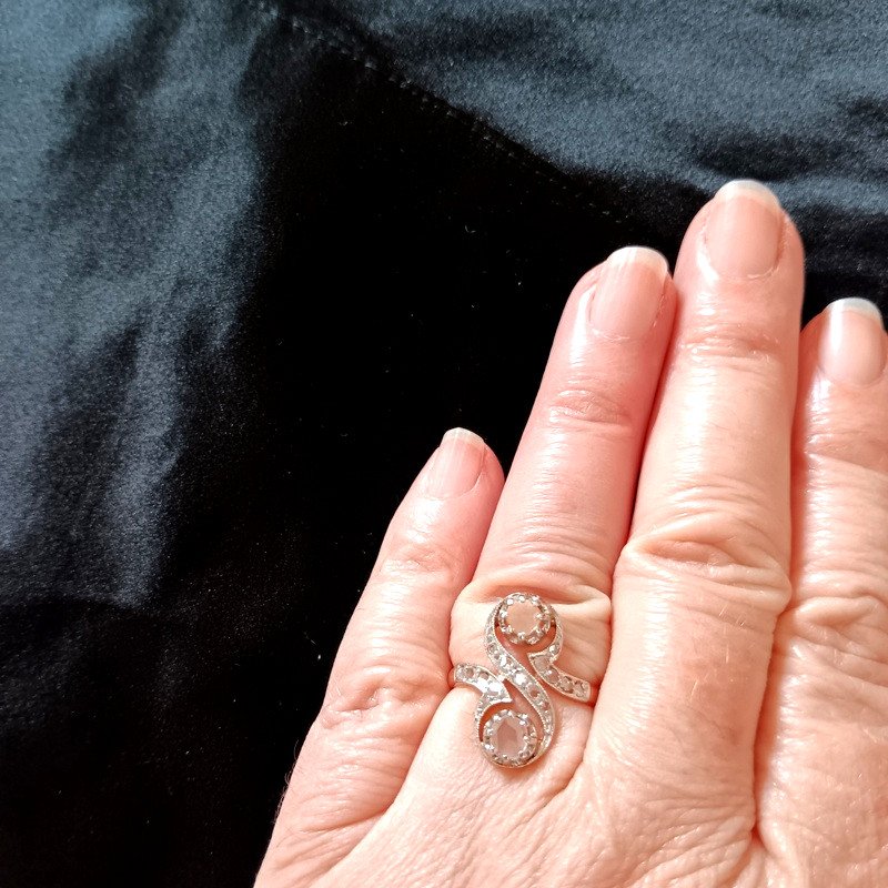 Ravissante Bague Toi Et Moi En Or 18 carats Et Diamants-photo-2