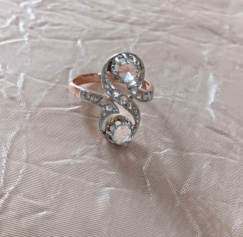 Ravissante Bague Toi Et Moi En Or 18 carats Et Diamants-photo-2