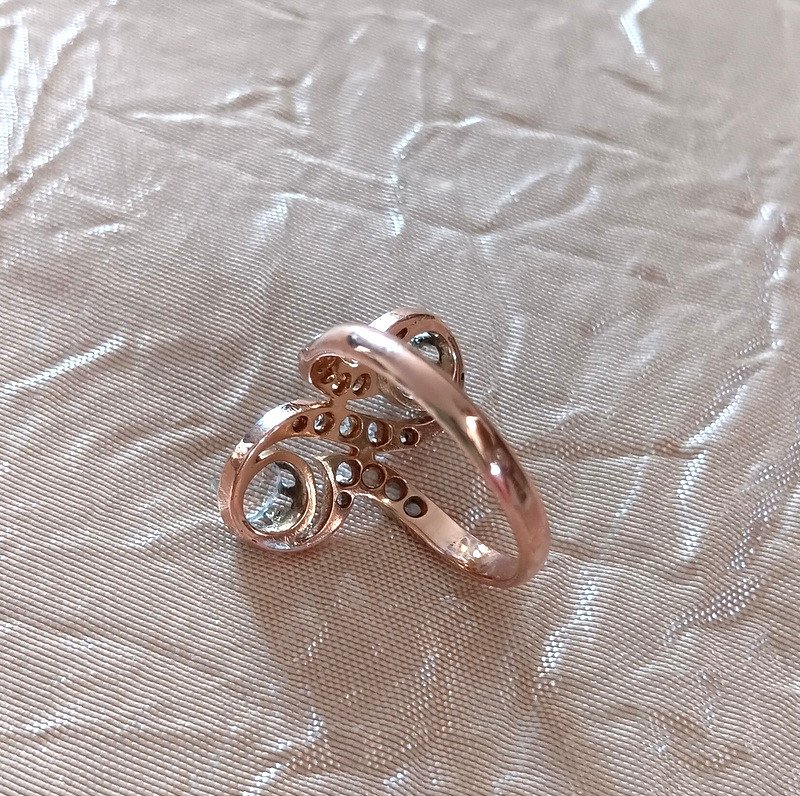 Ravissante Bague Toi Et Moi En Or 18 carats Et Diamants-photo-4