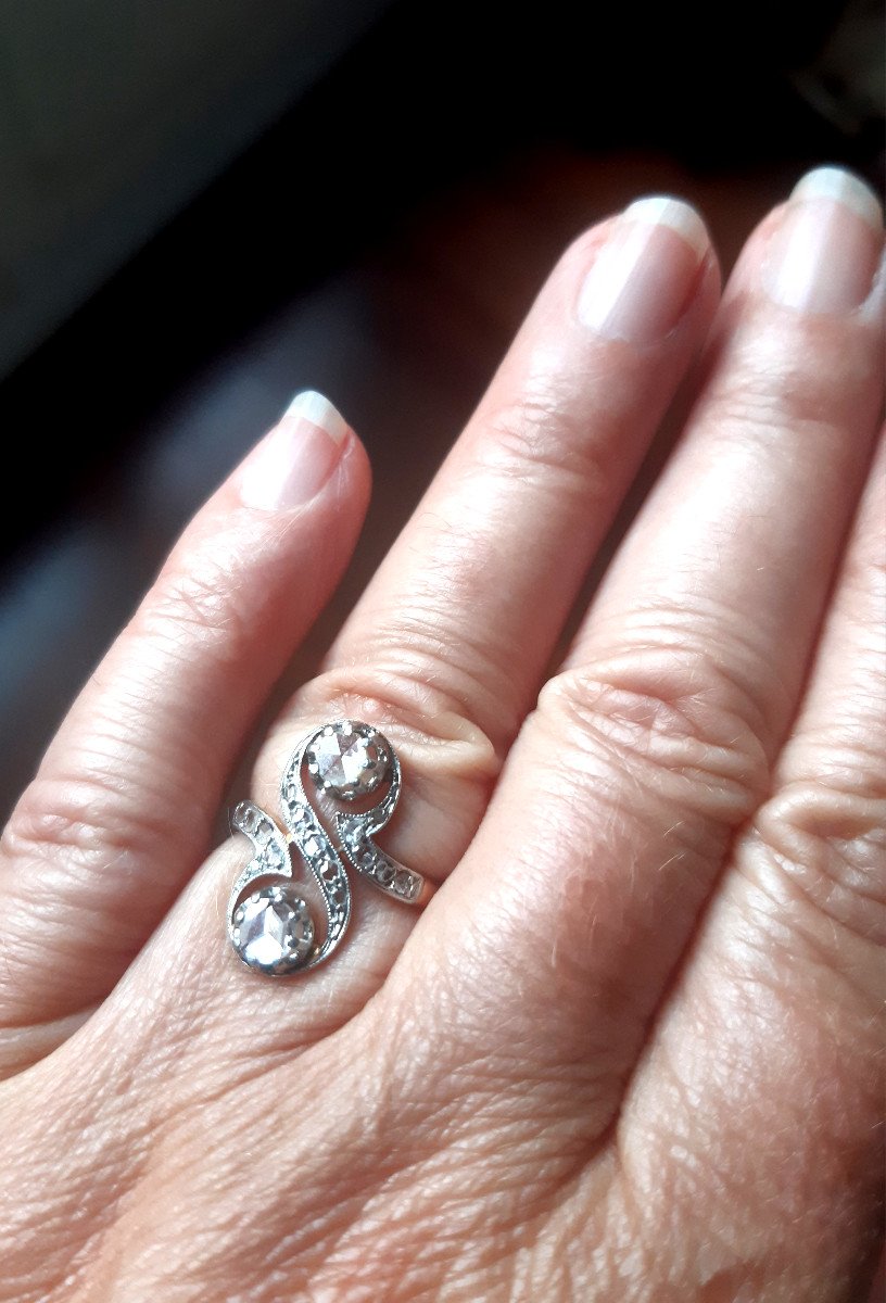 Ravissante Bague Toi Et Moi En Or 18 carats Et Diamants-photo-5