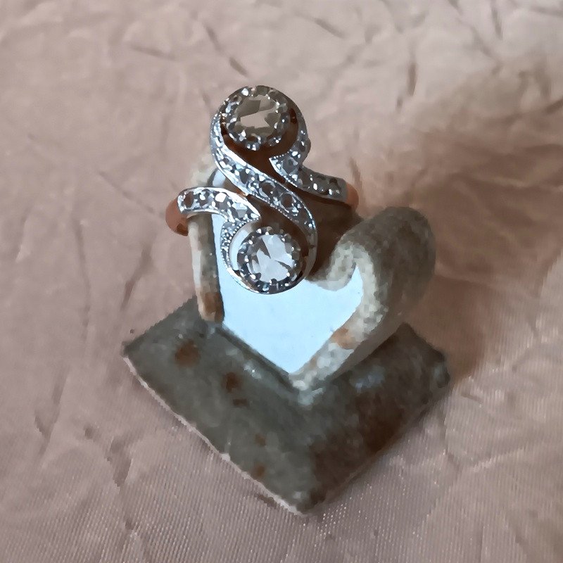 Ravissante Bague Toi Et Moi En Or 18 carats Et Diamants