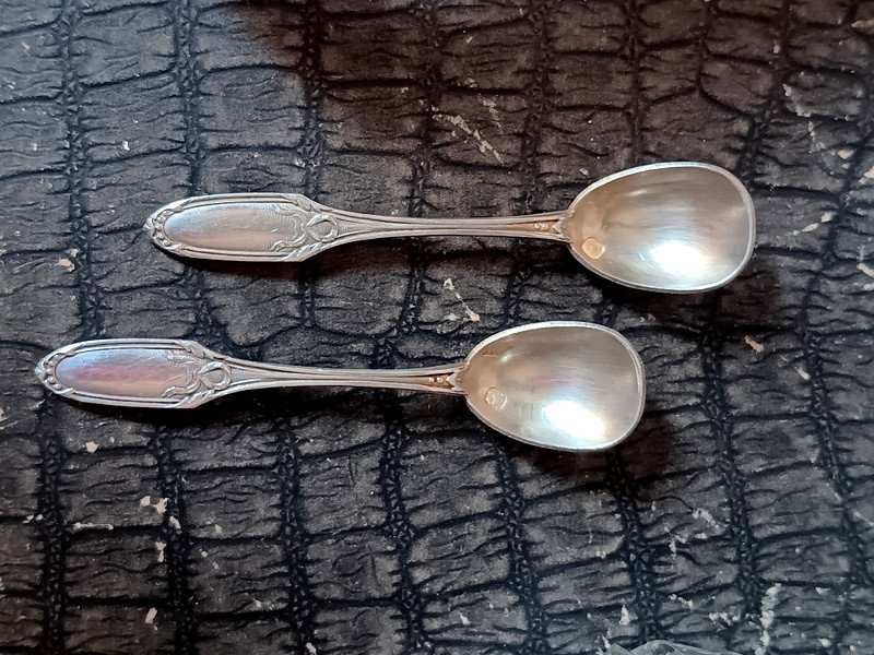 Bel Ensemble Salière Poivrière Salerons Saupoudreuse En Cristal Taillé Et Argent Art Déco-photo-6