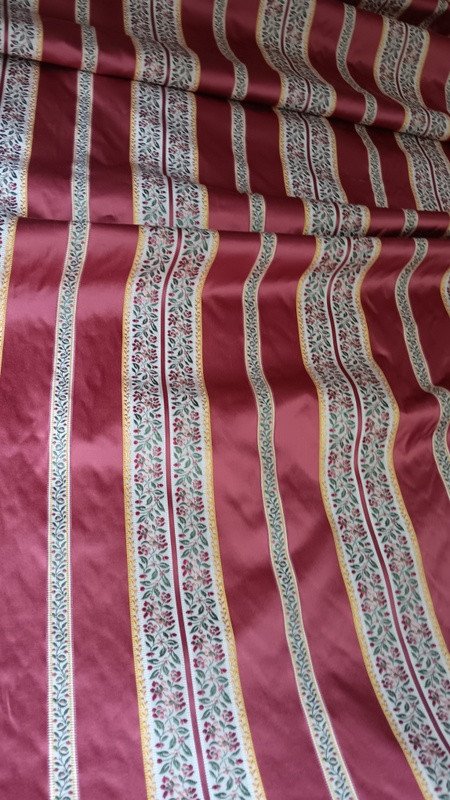 Beau Métrage Coupon étoffe tissu De Soie Jacquard à Rayures De Style Louis XVI-photo-1