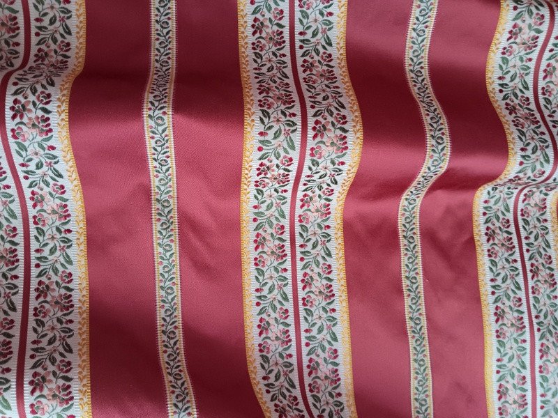 Beau Métrage Coupon étoffe tissu De Soie Jacquard à Rayures De Style Louis XVI-photo-3