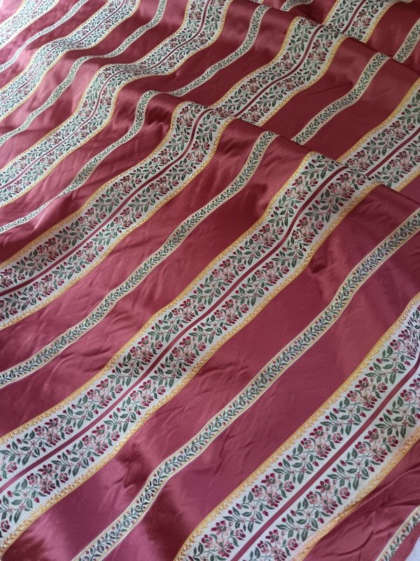 Beau Métrage Coupon étoffe tissu De Soie Jacquard à Rayures De Style Louis XVI-photo-4
