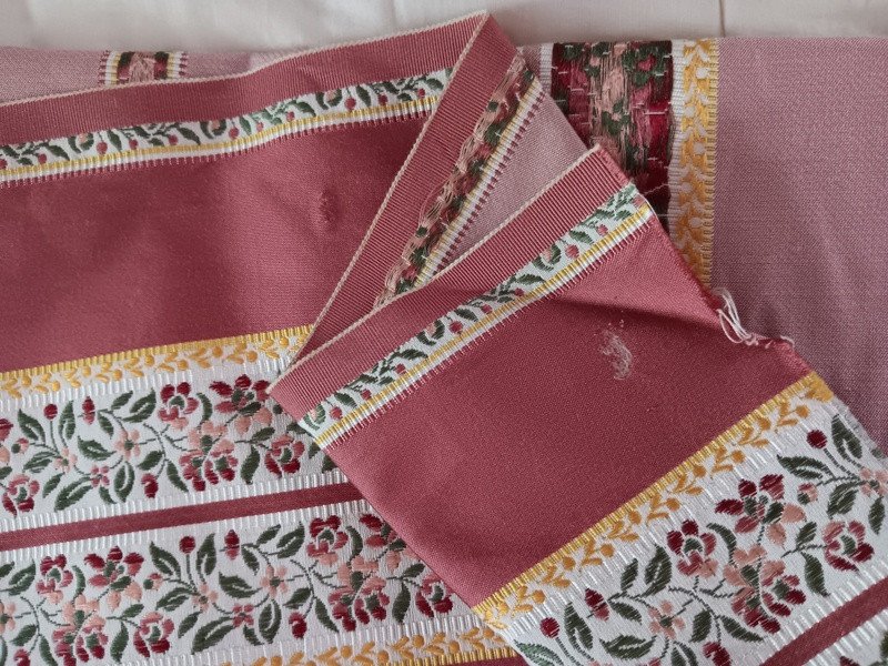 Beau Métrage Coupon étoffe tissu De Soie Jacquard à Rayures De Style Louis XVI-photo-8