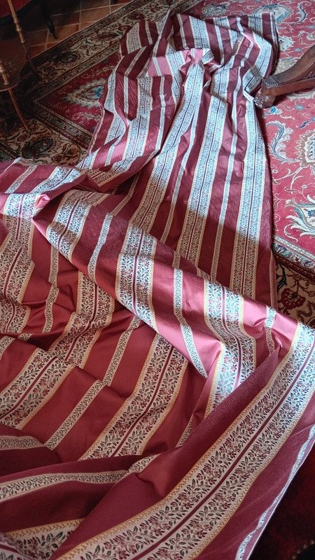 Beau Métrage Coupon étoffe tissu De Soie Jacquard à Rayures De Style Louis XVI