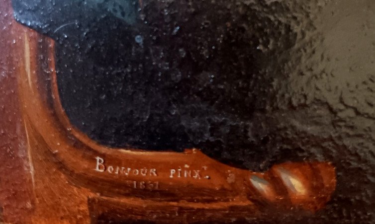 J B Bonjour Tableau Suisse Portrait De Monsieur Fégely d'Onnens Arborant l'Ordre De Saint Louis-photo-3