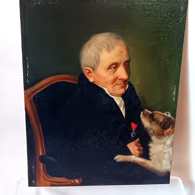 J B Bonjour Tableau Suisse Portrait De Monsieur Fégely d'Onnens Arborant l'Ordre De Saint Louis-photo-4