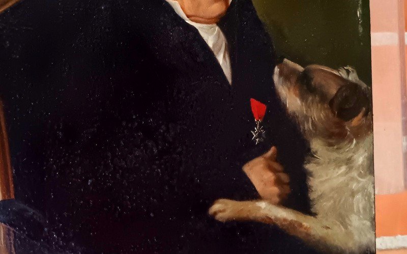 J B Bonjour Tableau Suisse Portrait De Monsieur Fégely d'Onnens Arborant l'Ordre De Saint Louis-photo-2