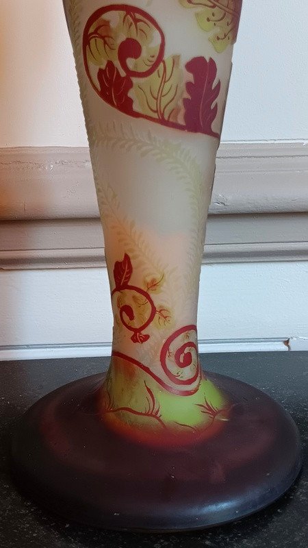Vase Gallé Aux Fougères Art Nouveau Signature à l'étoile-photo-4